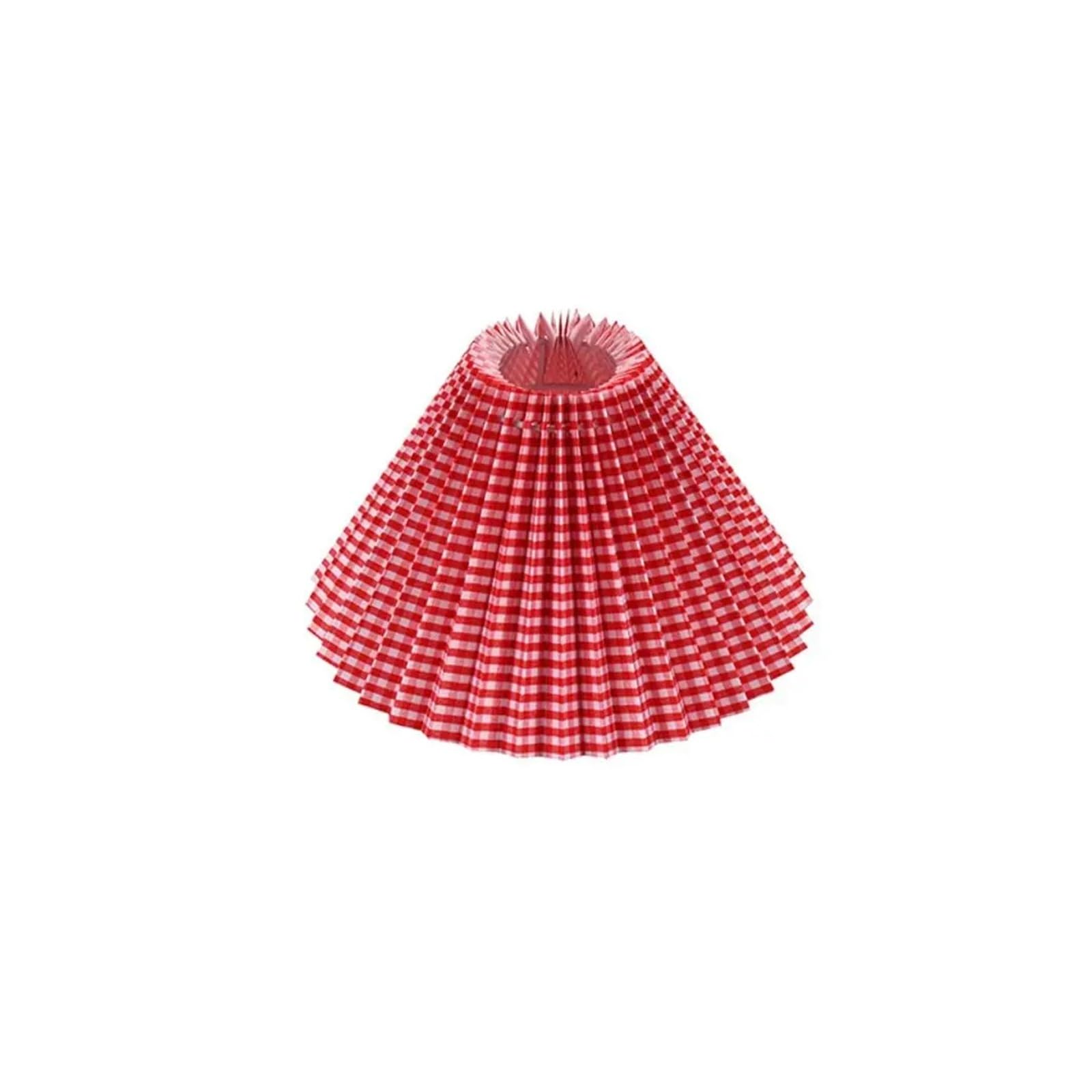 Luxemetals Red-Checkered Style Pleated Lampshade For E27 Bulbs - Minimalist Chandelier Cover For Home Decor(Red-Checkered Style)