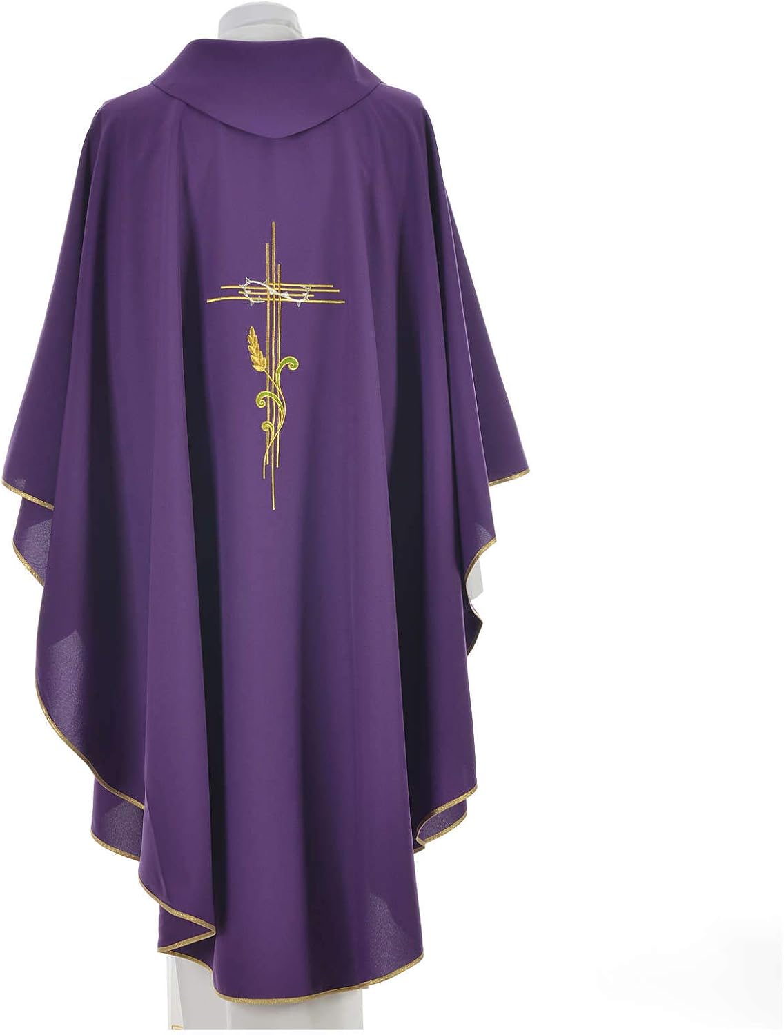 Holyart JHS Chasuble with Wheat Embroidery in Polyester, RedRed