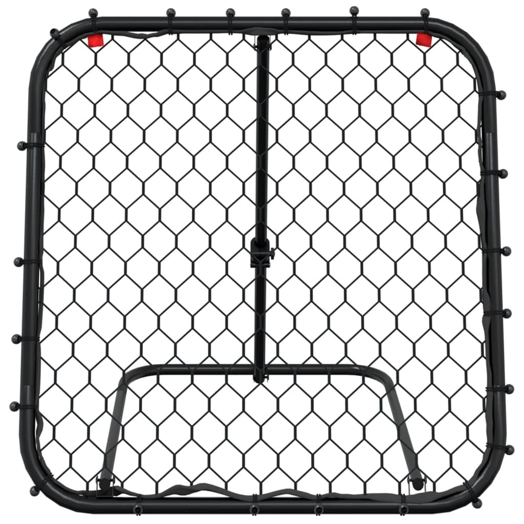 Rimbalzo da calcio regolabile, nero, parete di rimbalzo per allenamento, allenatore in acciaio per calcio, basket e baseball, 84 x 73 x 60-80 cm