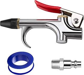2-Way Connection Air Nozzle Blow Gun, Rubber Tip Air Nozzle with 1/4 in Standard