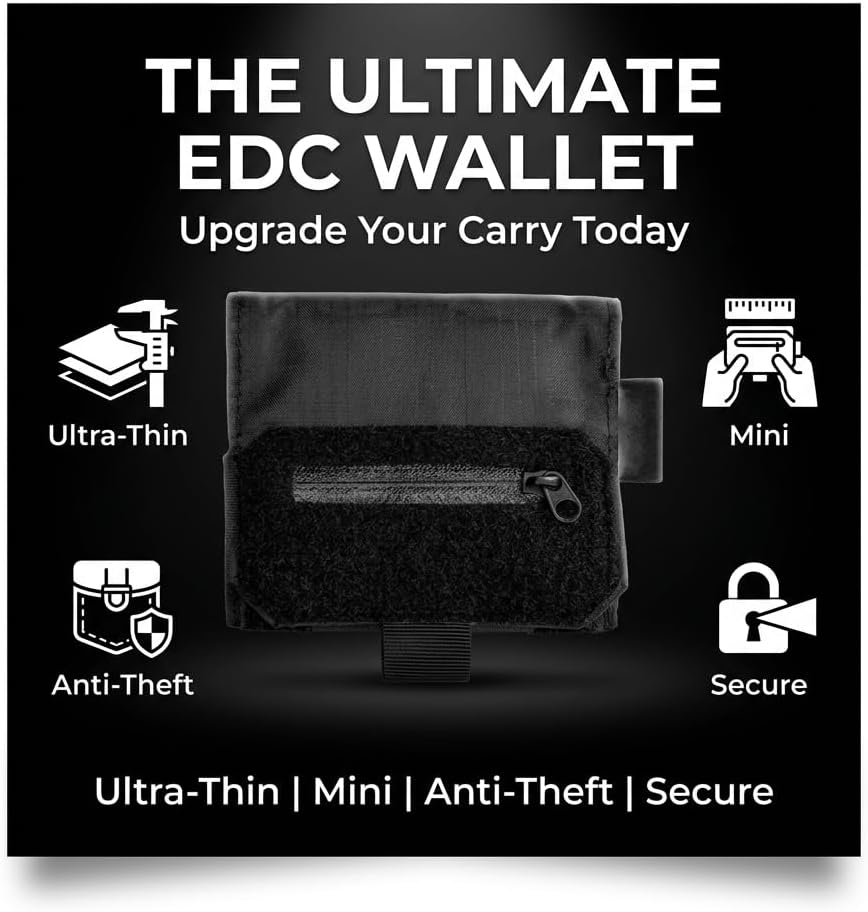 Ultra-Slim Tactical Belt Wallet for Travel and Concealed Carry Anti-Theft Hidden Waist Pouch for Cash Cards and Passport