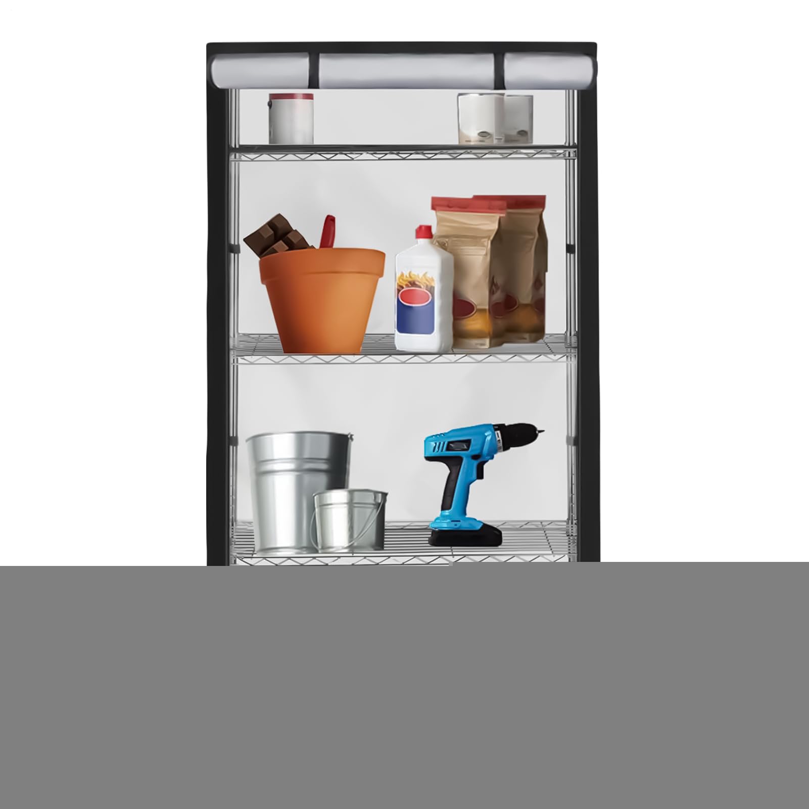 Housse pour racks de stockage anti-poussière pour rayonnage métallique