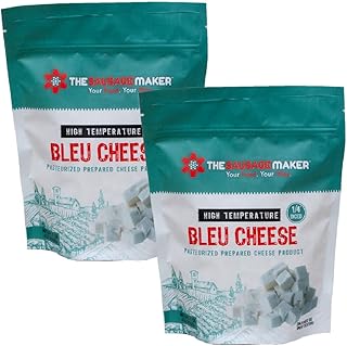 The Sausage Maker High Temp Bleu Cheese for Sausage Making, 1/4 inch Diced Cube, 400° Temperature High Heat Cheese for Grilling, Salami, Snack Sticks, Summer Sausage - 2 Pound (2 x 1lb)