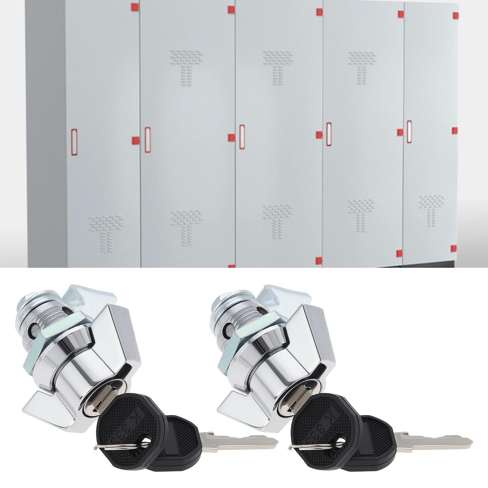 eMagTech 2 Set Zinc Alloy Quarter Turn with Keys Cut Out 22mm x 20mm for Control Cabinet Meter Cabinet Small Distributor Cylinder Lock Toggle - Image 3
