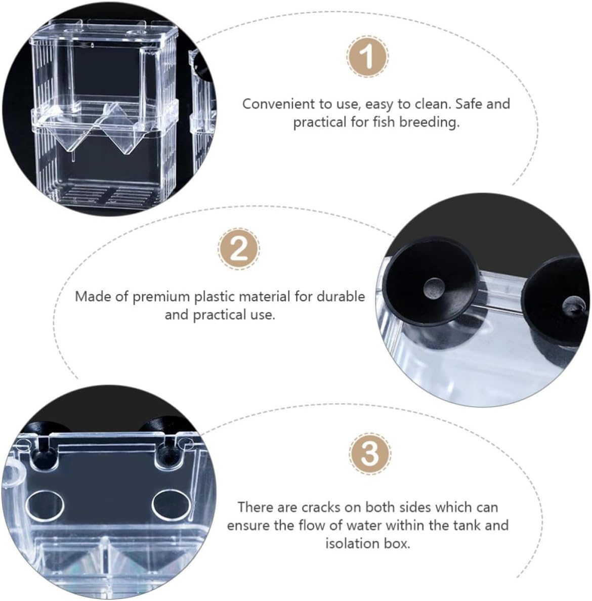 2pcs Acrylic Fish Breeding Box Aquarium Divider for Fish Tank Practical Breeding Tanks Suitable for Adult and Hatchery