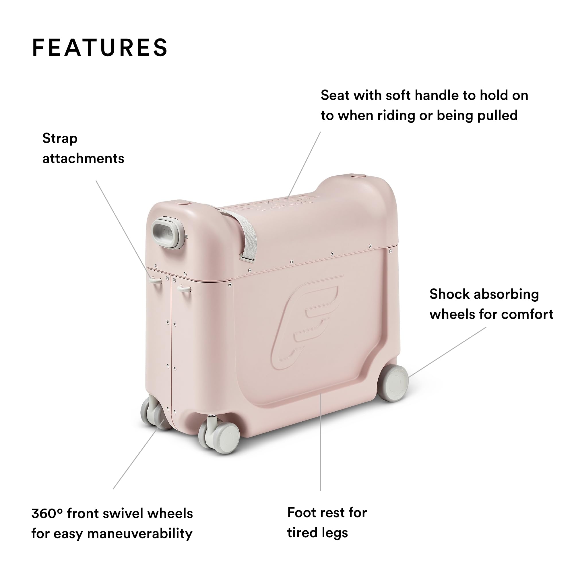 Infant Jetkids Bedbox 19-Inch Ride-On Carry-On Suitcase - Pink