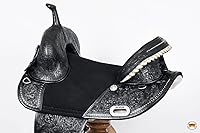 Vista 4 de HILASON Sillín Western Horse Treeless Trail Barrel de cuero americano Sillín de caballo Sillín occidental Sillín sin árboles Sillín