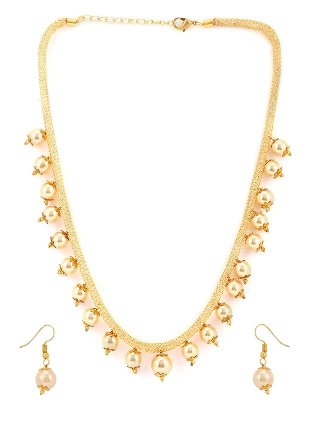 WomenSky Necklace Set with Earrings and Pearls for Women and Girls and Party