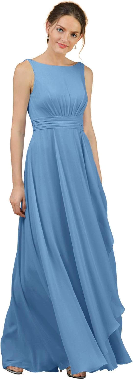 ALICEPUB Chiffon Bridesmaid Dresses for Wedding Long Formal Dress for Women Party