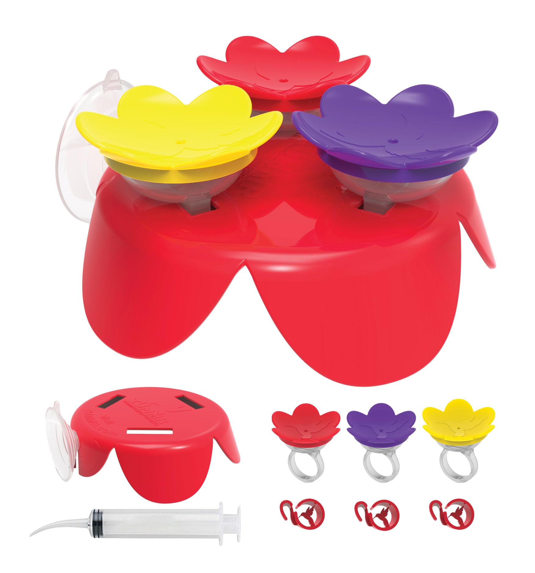 ZUMMR Kolibri-Fütterungsring (2er-Pack) – Zum Direkten Handfüttern Im Garten – 7 Farben, BPA-frei