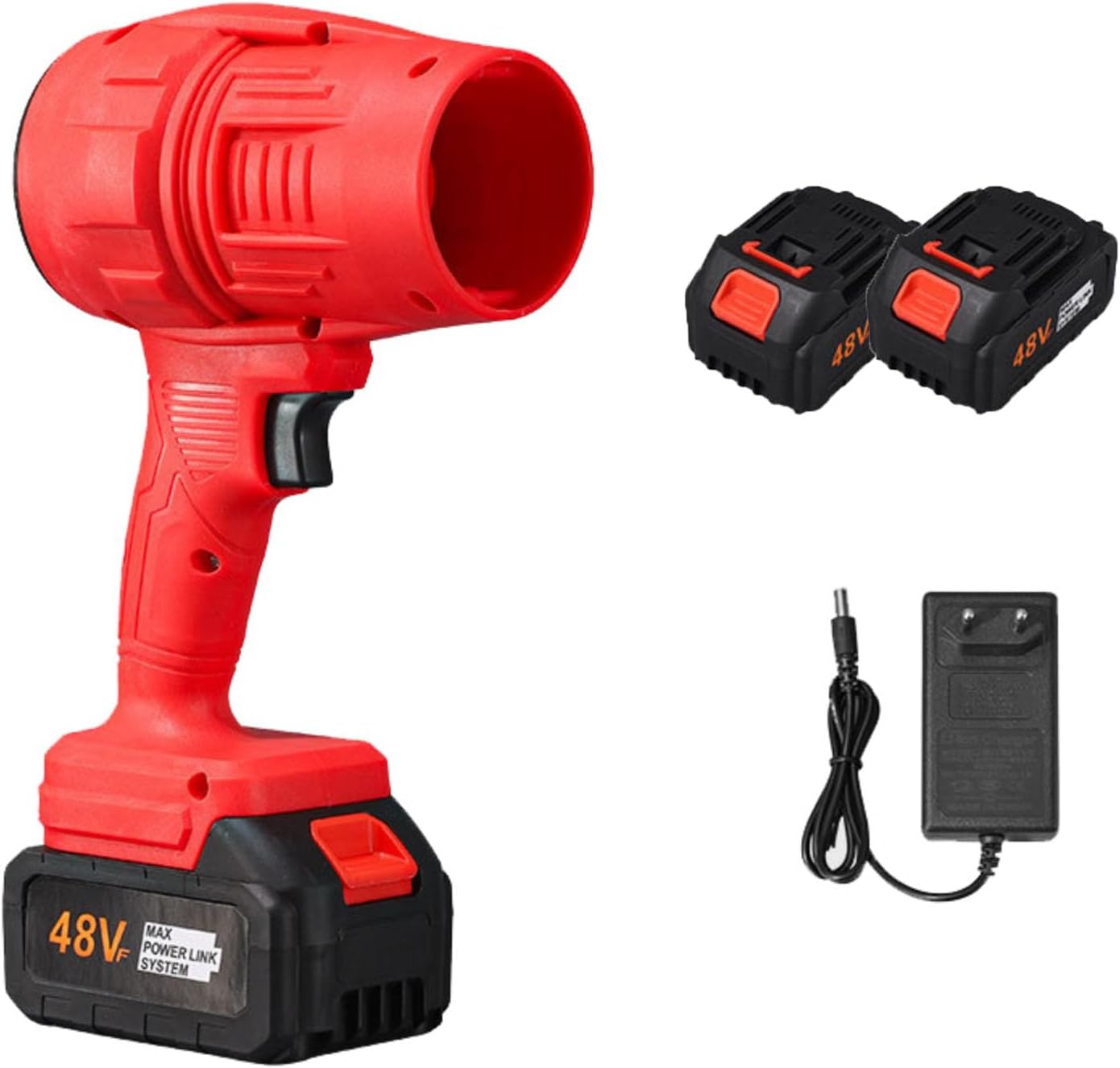 Cordless Turbo Super Power Air Duster Jet Fan, Lightweight Handheld Blowers for Patio, Lawn, Dust & Debris Cleaning (Red)