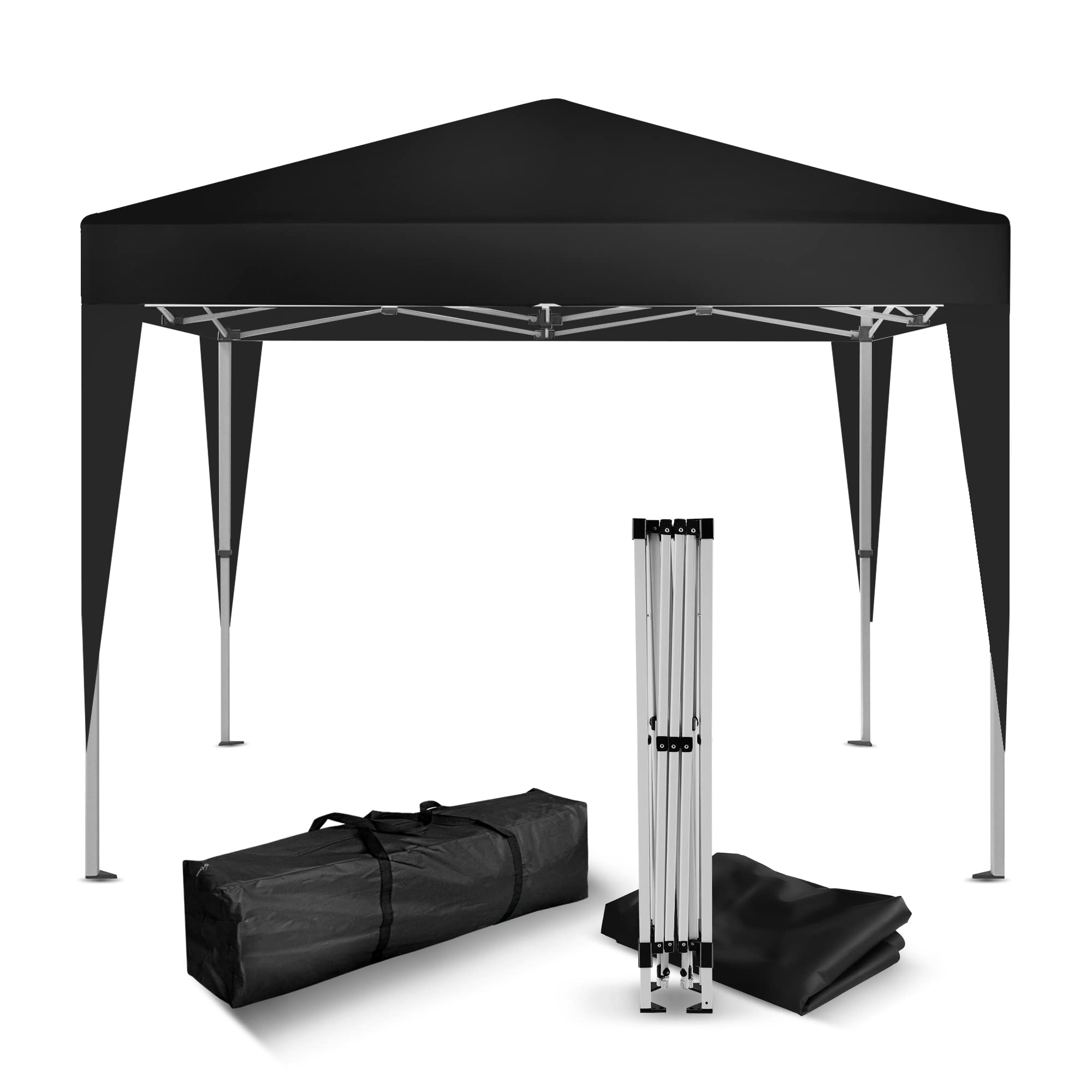 Kronenburg Cenador plegable resistente al agua, 2 x 2 m, protección UV 50+ cenador en negro