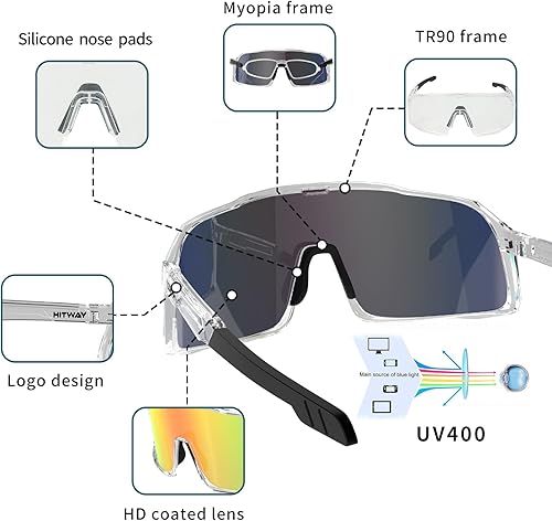 Miniatura 3 de Gafas de ciclismo polarizadas para adultos con 5 lentes intercambiables TR90 marco MTB gafas de sol deportivas gafas de ciclismo