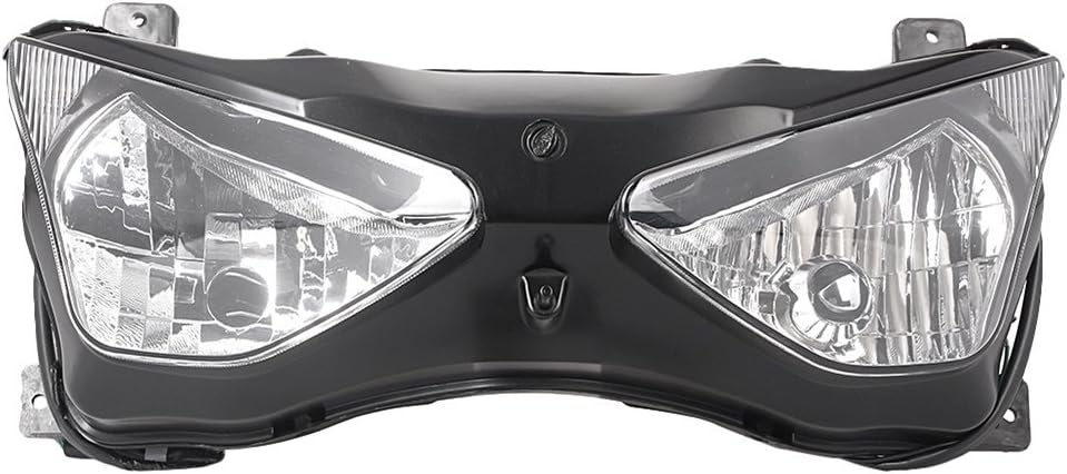 WYNMOTO Motorcycle Front Headlight Headlamp Assembly Compatible for Kawasaki 2003 2004 ZX-6R Ninja 636 03 04 ZX6R Motorbike Headlight Front Head Lamp Clear