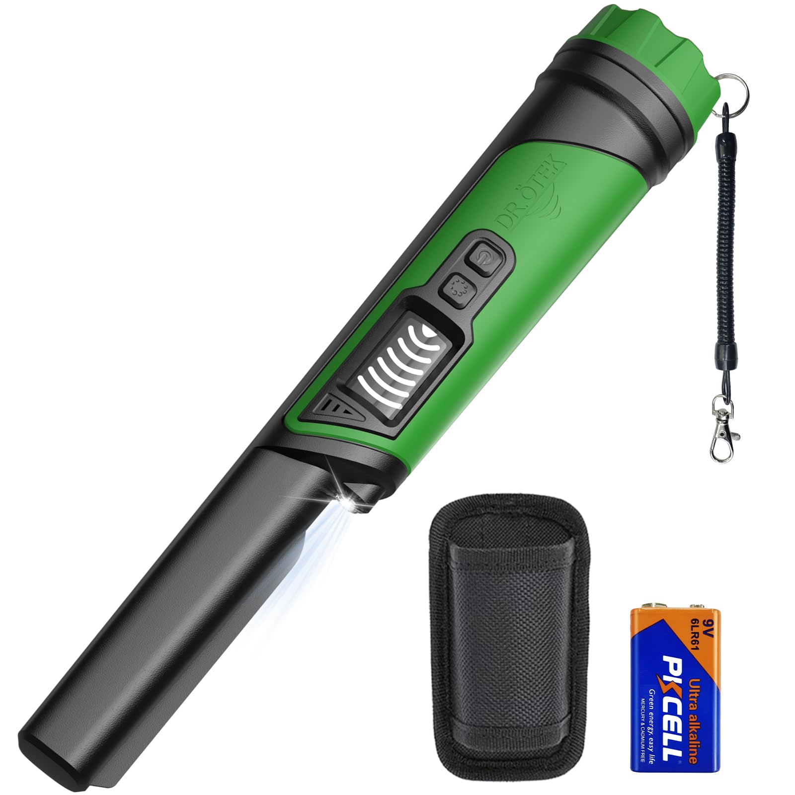 DR.ÖTEK Metal Detector Pinpointer per adulti e bambini, bacchetta puntatore portatile con schermo LCD, completamente impermeabile, rilevamento a 360°, 3 modalità, esclusiva cancellazione delle