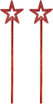 2PCS Star Wand, Childrens Creative Handheld Pentagram Plastic Magic Wand, Role-Playing Enlightenment Toys, Educational and Creative Performance Props Red