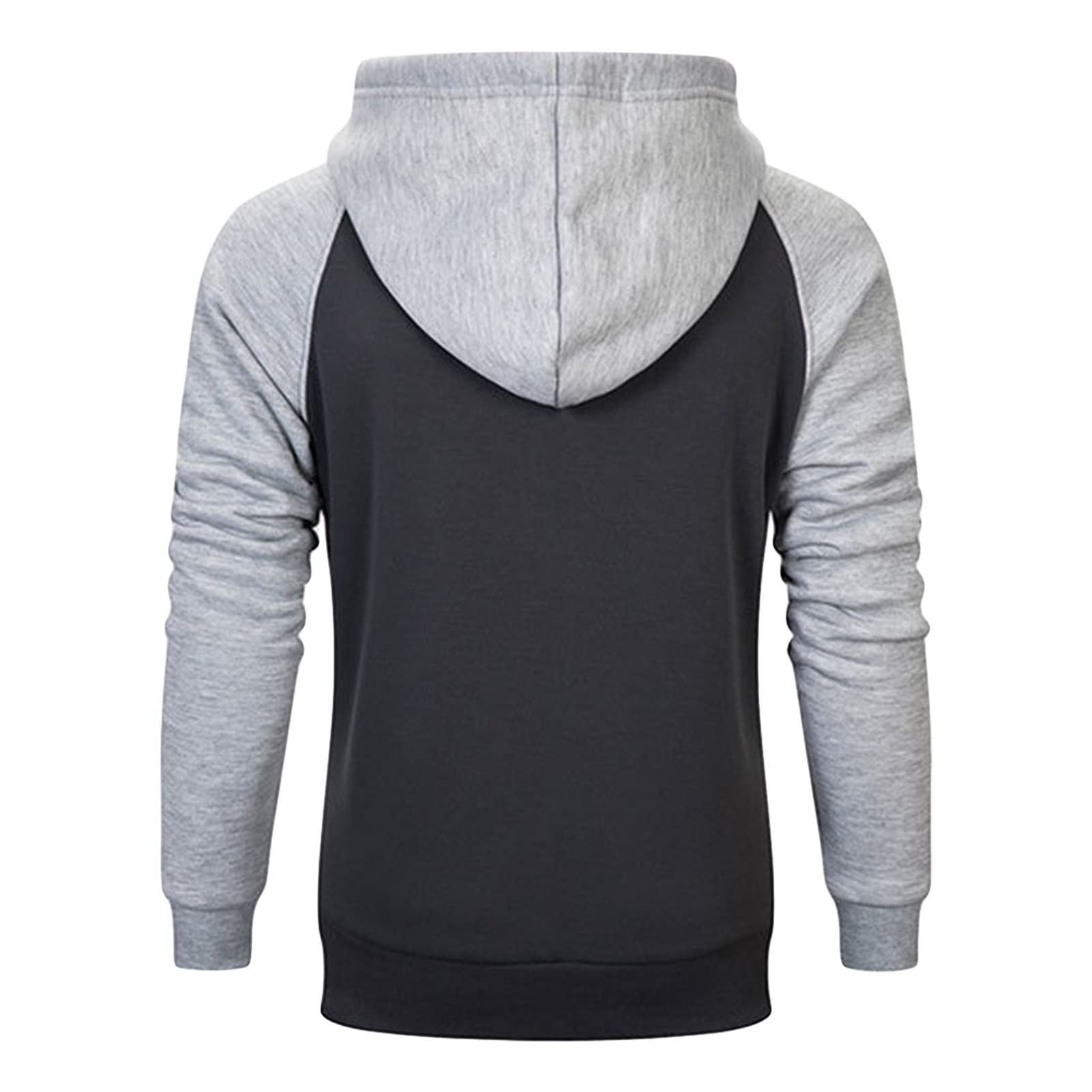 Maiyifu-GJ Men's Fleece Color Block Pullover Hoodies Slim Fit Drawstring Hooded Sweatshirt Casual Long Sleeve Gym Hoodie (Dark Grey,XX-Large)