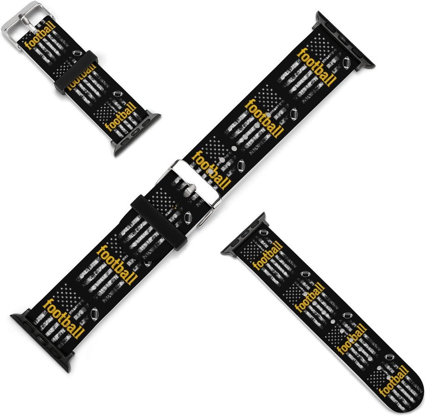 Football Soccer U.S. Flag Funny Watch Band Quick Release Replacement Watch Straps for Men Women