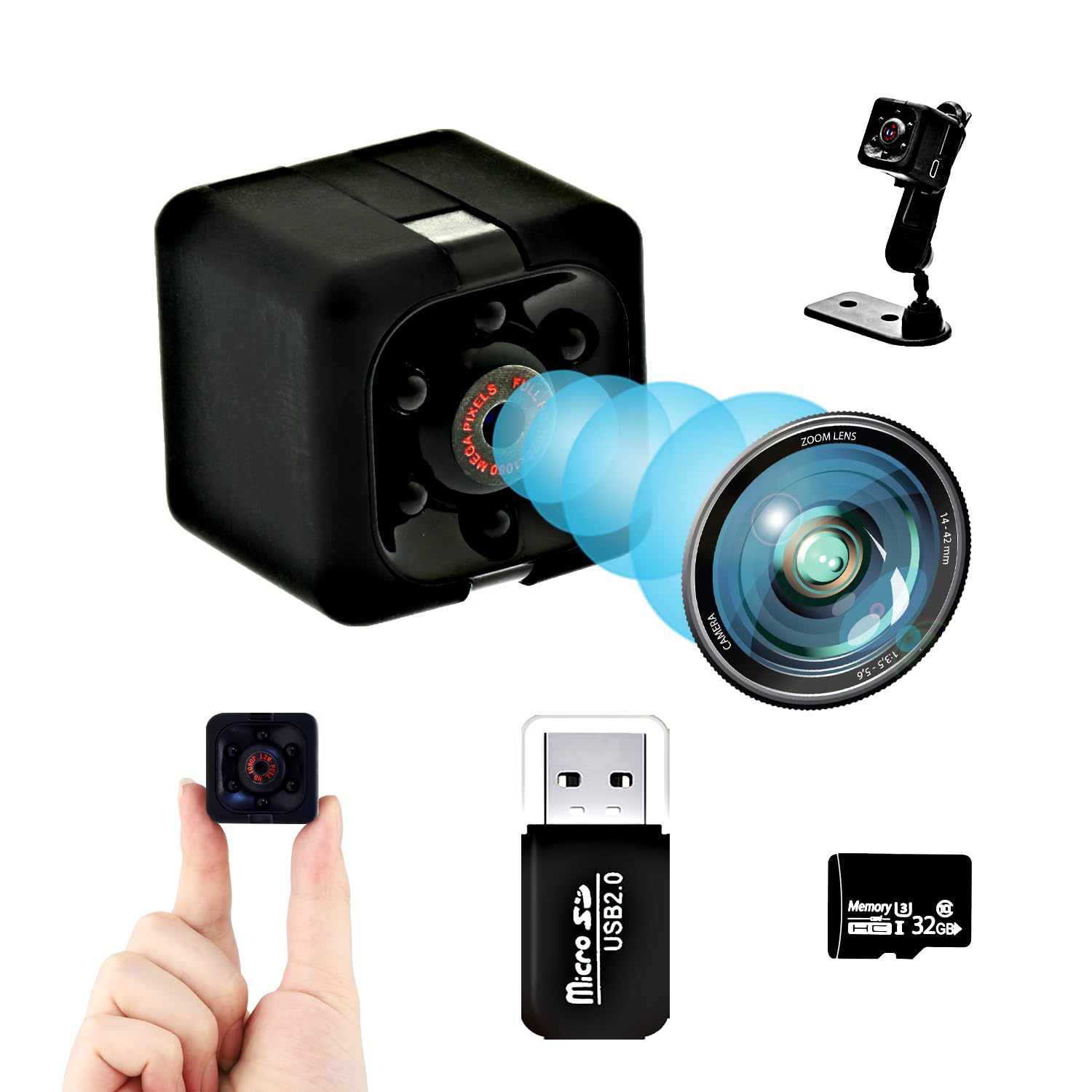 【新品未使用】micro camera Mini Spy Camera, Nanny Cam, FHD 1080P Mini Camera Surveillance