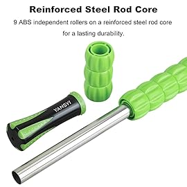 Yansyi Muscle Roller Stick for Athletes - Body Massage Roller Stick - Release Myofascial Trigger Points Reduce Muscle Soreness Tightness Leg Cramps & Back Pain for Physical Therapy & Recovery (Green)