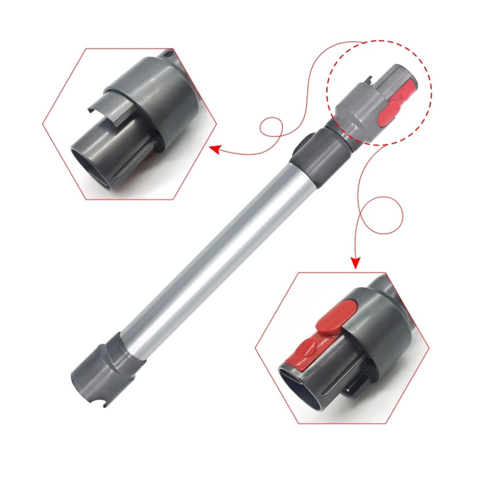 Tubo de extensión de varilla telescópica, Compatible con Dyson,