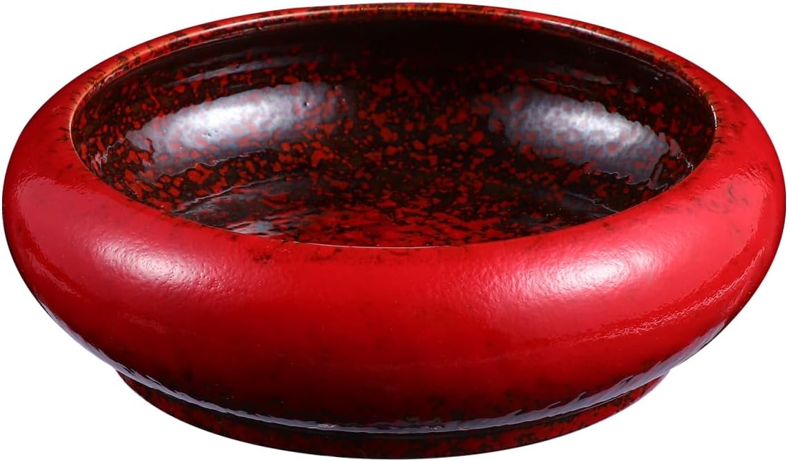 Cabilock Retro Ceramic Succulent Planter Pot 18 Inch Wide Opening with Drainage Hole Vintage Round Decorative Flower Pot for Indoor Outdoor Garden Patio