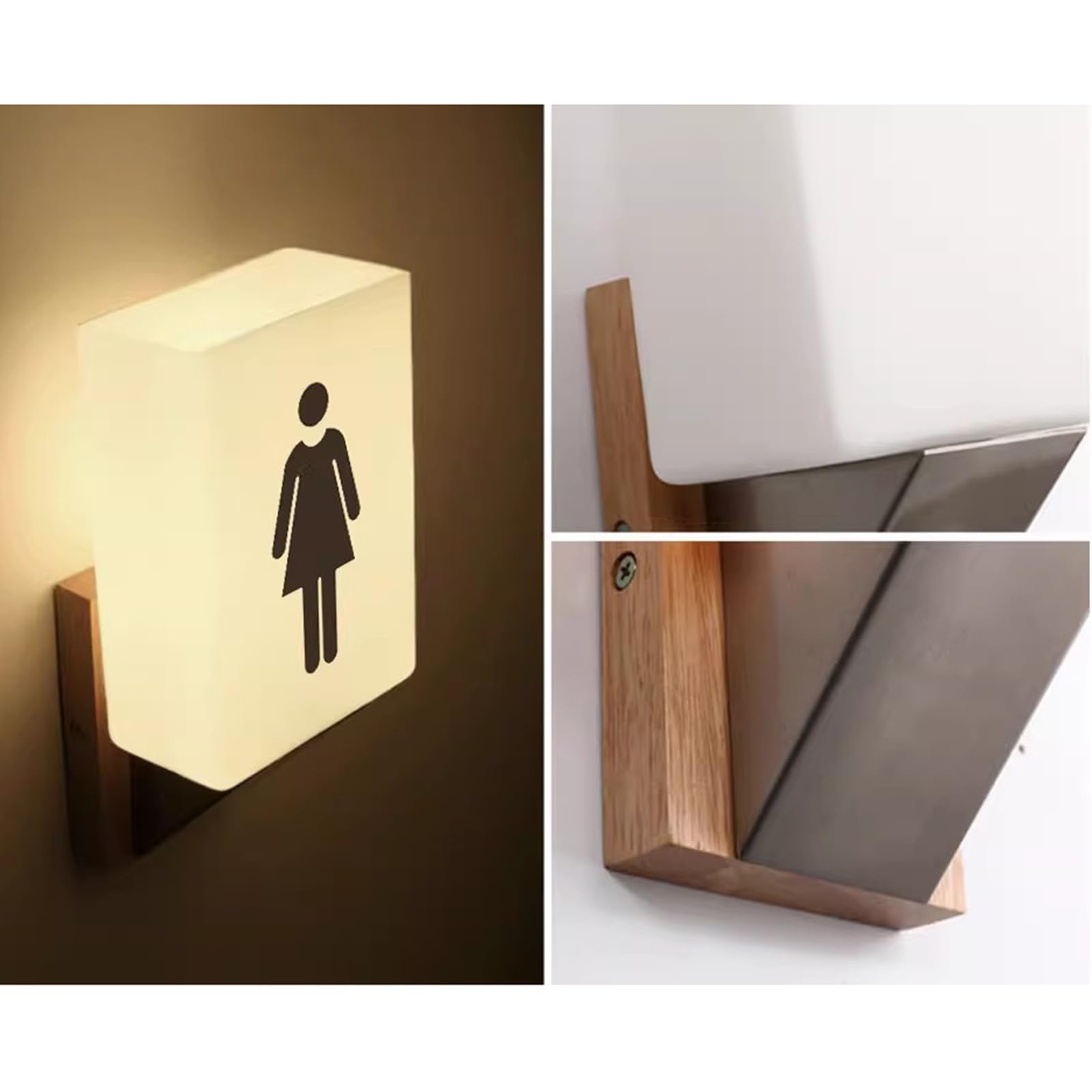 Segnali per servizi igienici, Targa for porta del bagno in acrilico, montaggio a parete(C)