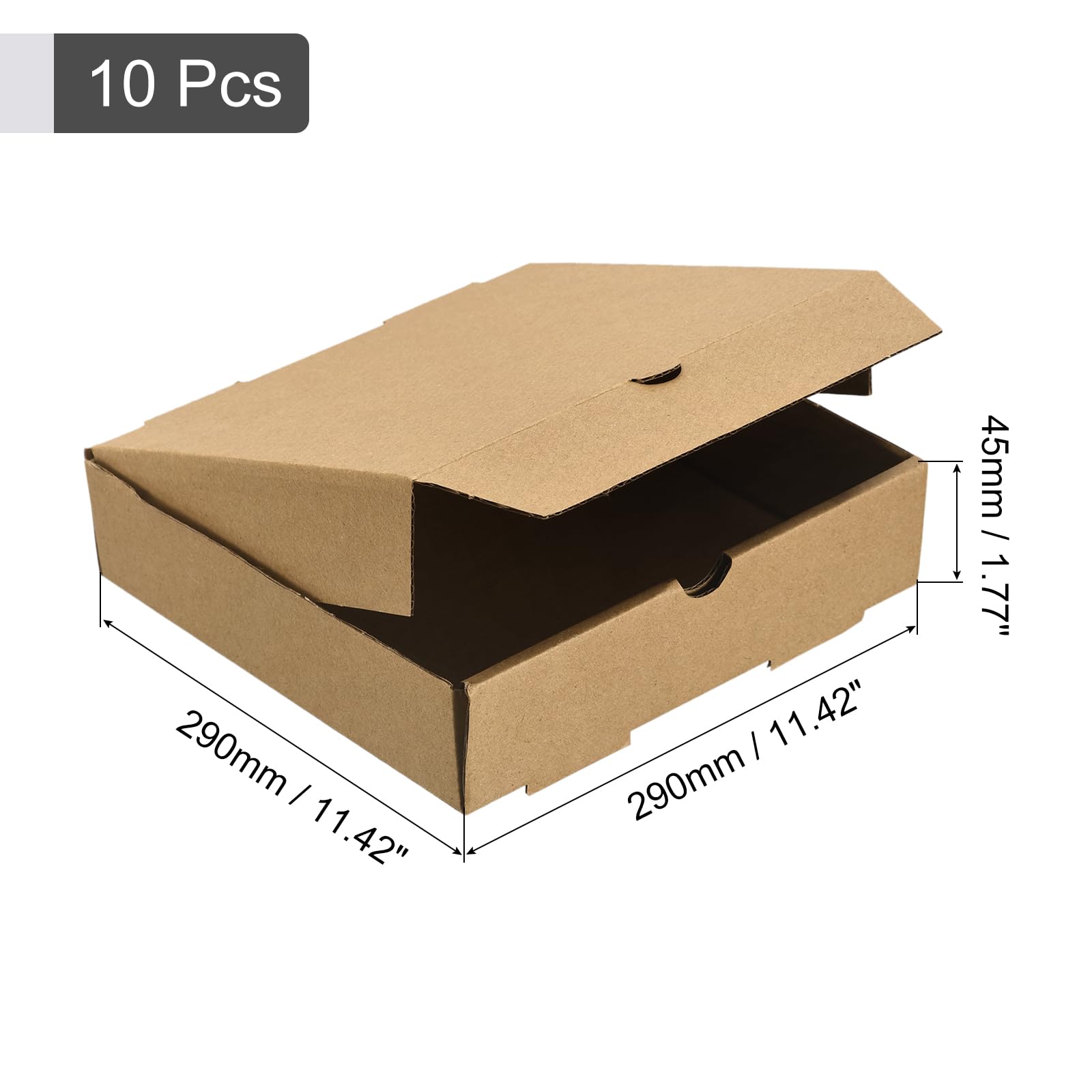 QUARKZMAN Caja de Pizza 10 piezas 11 x 11 - Cajas de Pizza Mini de Papel de Cuero de Vaca Contenedor Cuadrado de Almacenamiento Corrugado para Pasteles Galletas Pizza (Marrón)