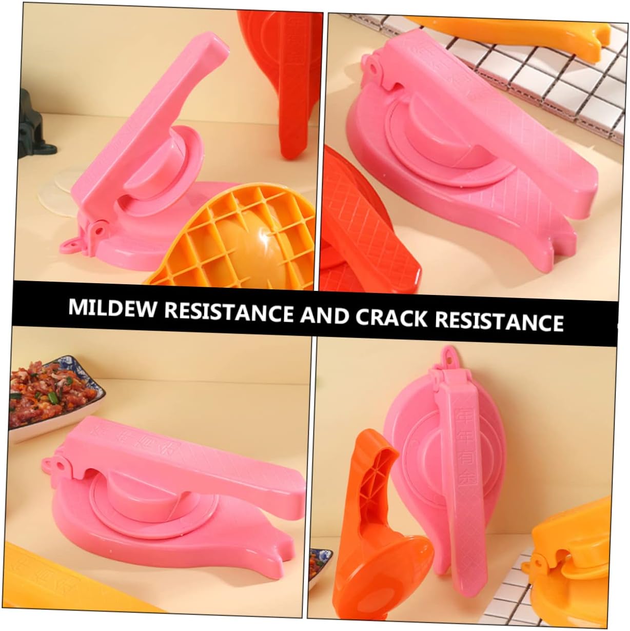 2pcs Manual Dumpling Skin Pressing Mold Ergonomic Dough Pressing Tool for Homemade Dumplings Ravioli More Easy to Use Washable Kitchen Gadget Pink