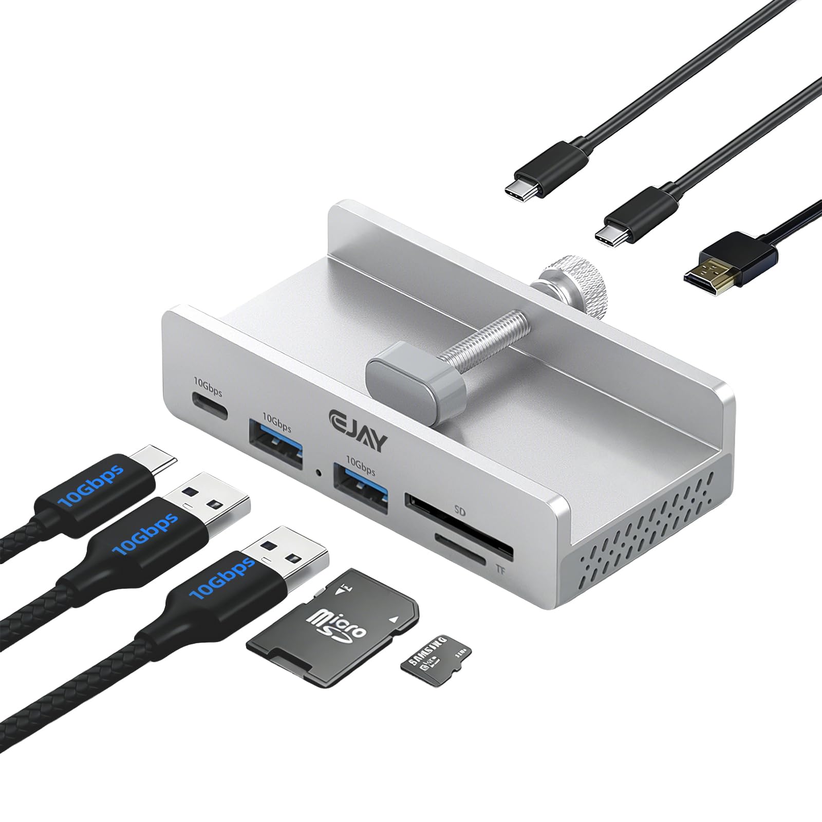 Hub USB C avec pince EJAY pour MacBook et iPad Pro - 8