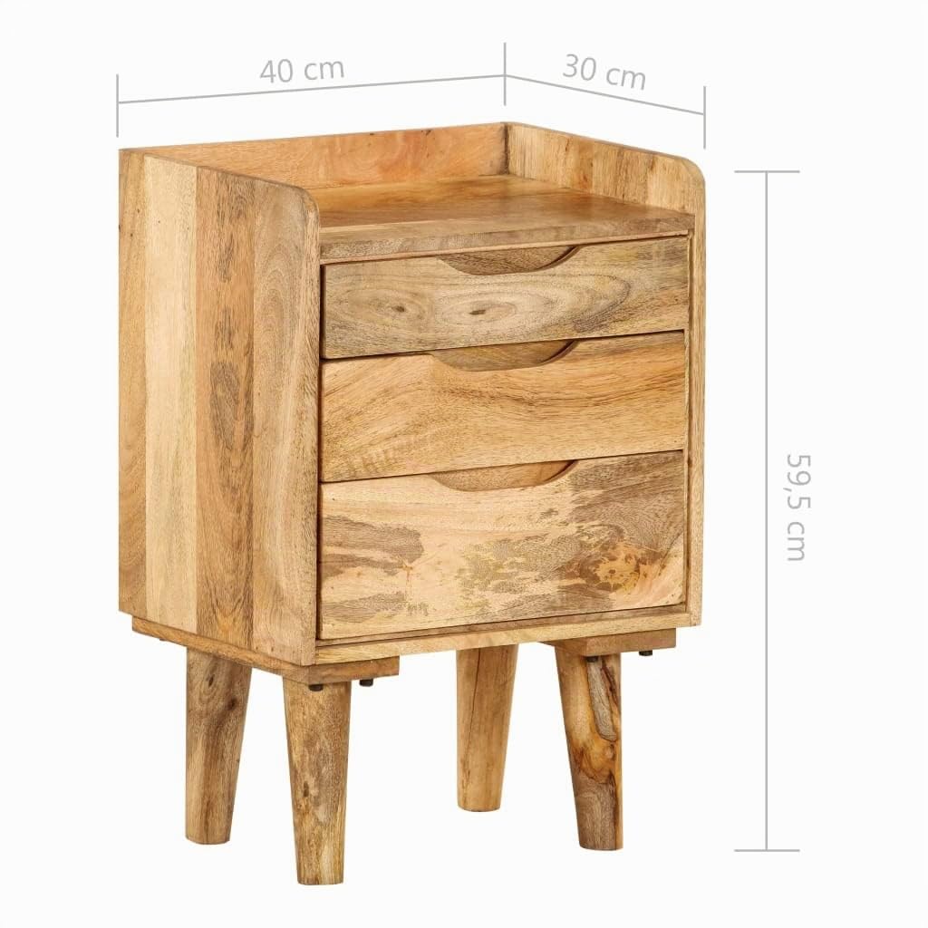 vidaXL Table de Chevet Bois de manguier Massif 40 x 30 x 59,5 cm