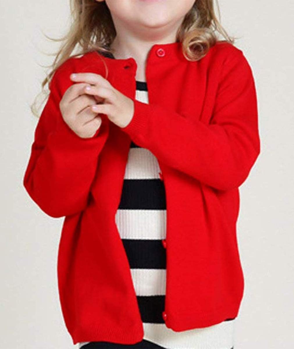 Baby Girls Cotton Cardigans Long Sleeve Crewneck Cardigan Sweater Little Girl Button Sweaters Uniform - Image 6