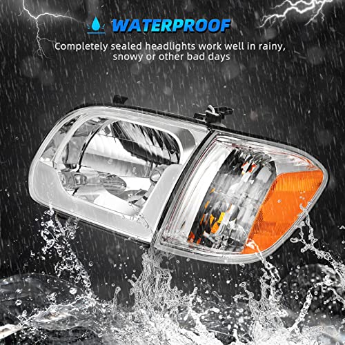 AUTOSAVER88 Headlight Assembly Compatible with 2005-2006 Tundra Crew Cab/Extended Cab (4 Normal-Size Doors) 2005-2007 Sequoia Black Housing Clear Lens(Not suitable for Regular Cab and Assess Cab) by AUTOSAVER88 - Image 4