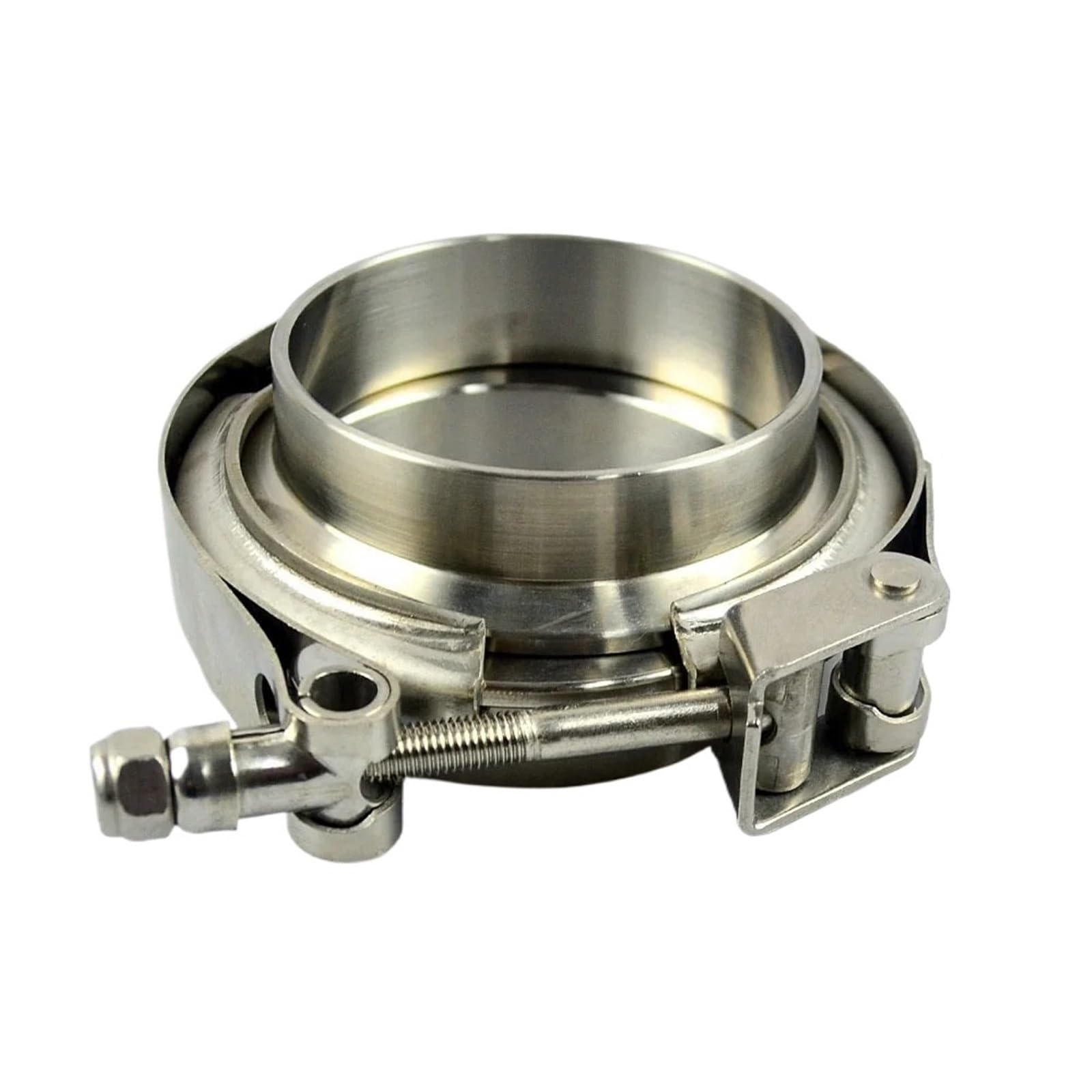 Khascbnf Men's One Color V Band Clamp Exhaust 1.5-5.0" Stainless Steel Quick Release V Band Clamp With Fe Flange Exhaust Pipe Kit(2.5Inch)