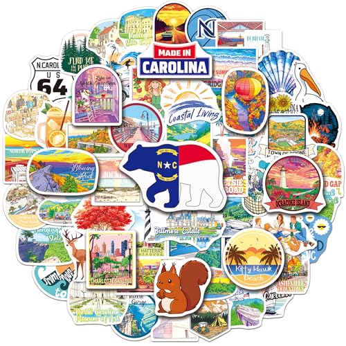 200 PCS North Carolina Travel Stickers Bulk