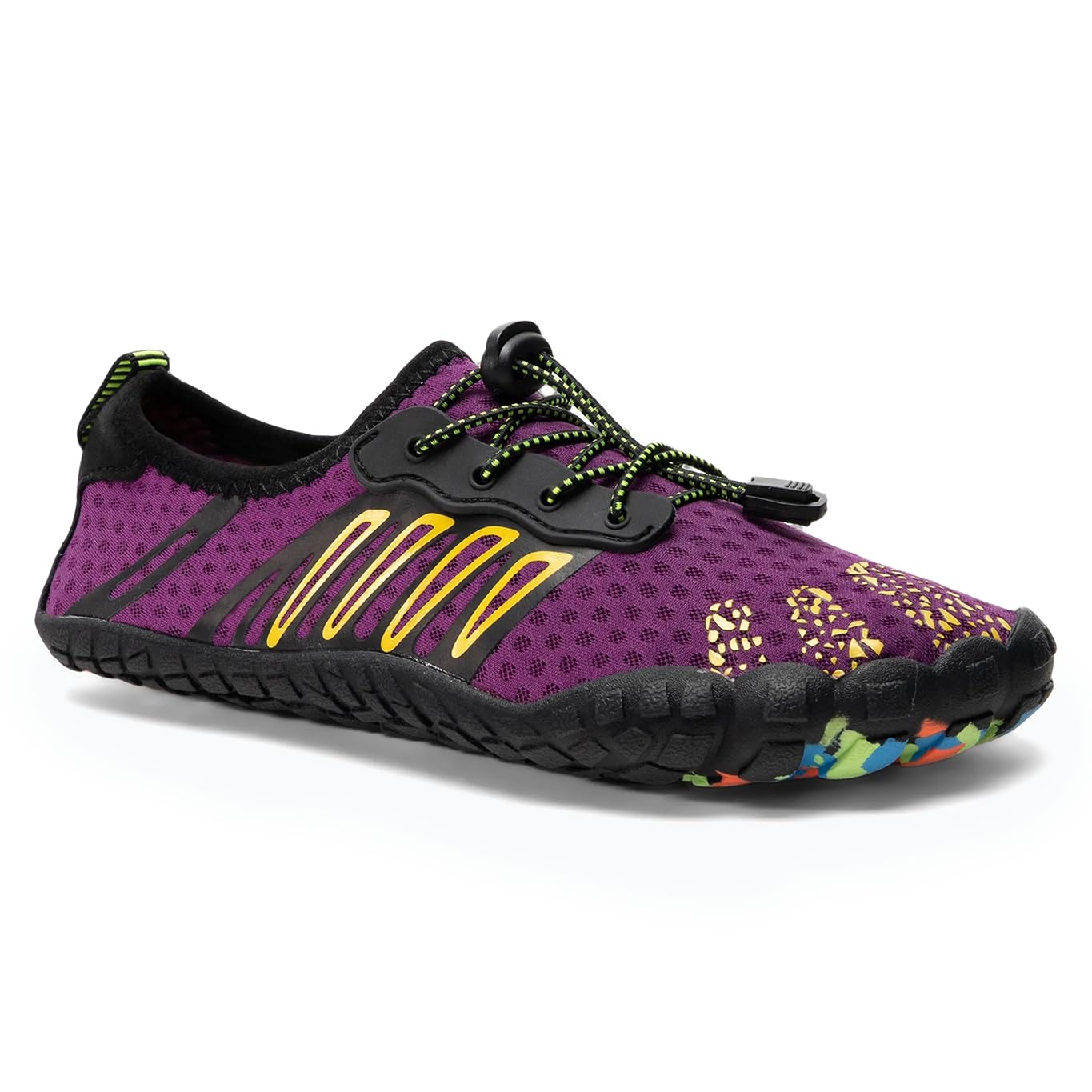 AQUASTIC Zapatillas de Agua para Adultos y para Niños con Cordones 35-42 EU Morado Escarpines Acuáticos con Suela Antideslizante Duradera y con Plantilla Suave de Espuma EVA Snorkel Playa Piscina Aqua