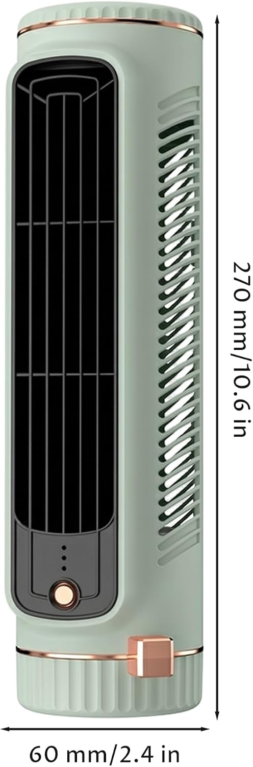 Mini Air Conditioner Mini Ac Unit For Bedroom, Portable Ac Bladeless Tower Fan, 3d Circulation Air Tower Conditioner, Low Noise, Vertical & Horizontal Use, Green