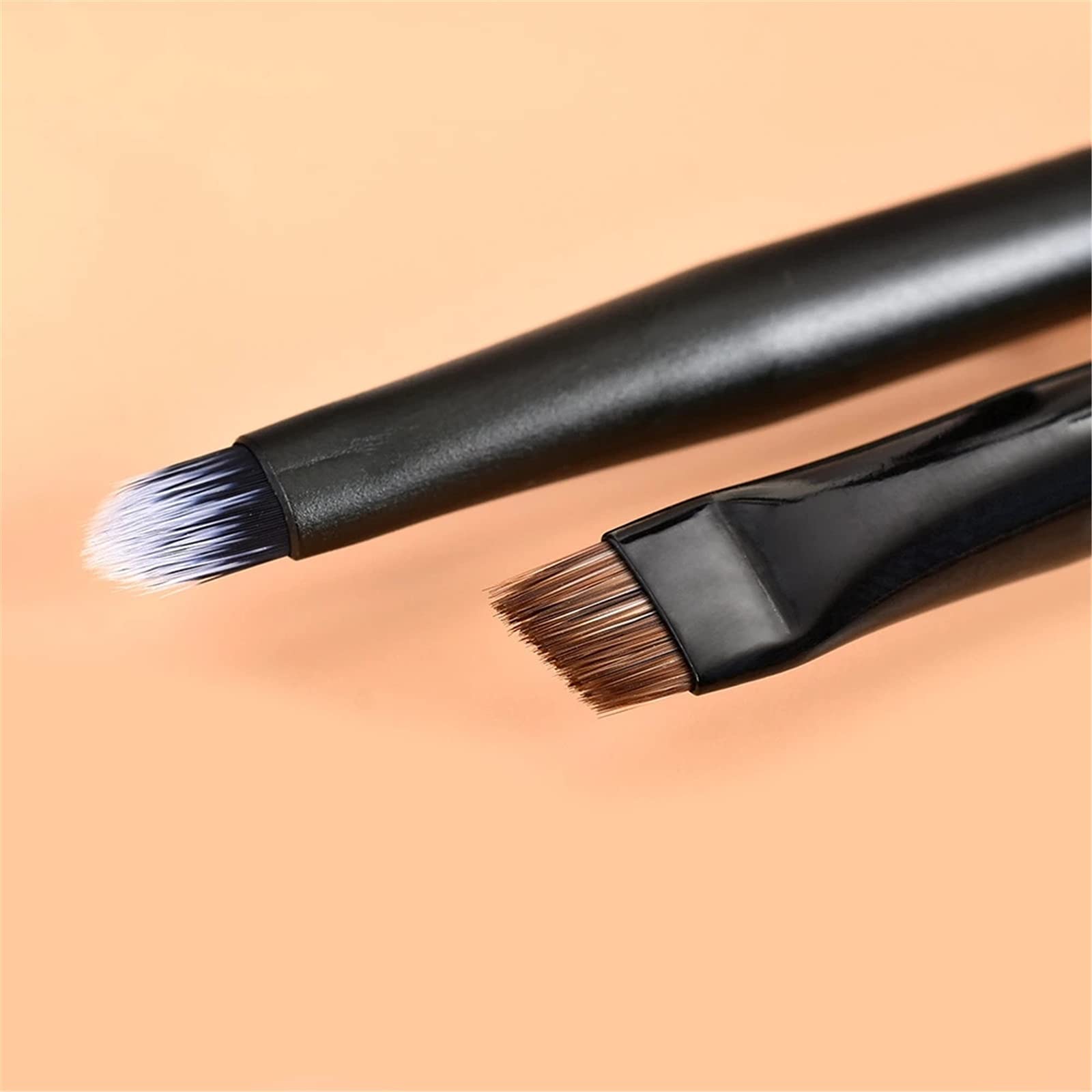 Juego de Brochas de Maquillaje Conjunto de cepillo maquillaje brocha profesional 10 conjunto ceja manija mate negro para Viajes