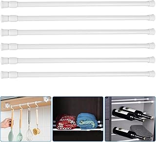 6PCS Sliding Door Security Bar Extends from 23.6-39.4 in Adjustable Window Security Bars, Retractable Sliding Glass Door Lock Stick with Anti-Slip Rubber Tips, Window Guards for Apartment Home Safety