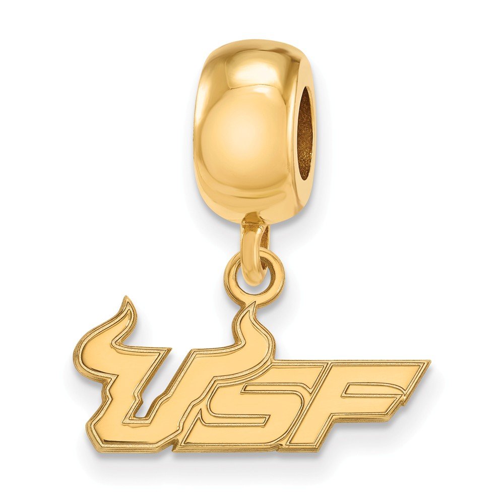 South Florida Bead Charm Small (1/2 Inch) Dangle (Gold Plated)