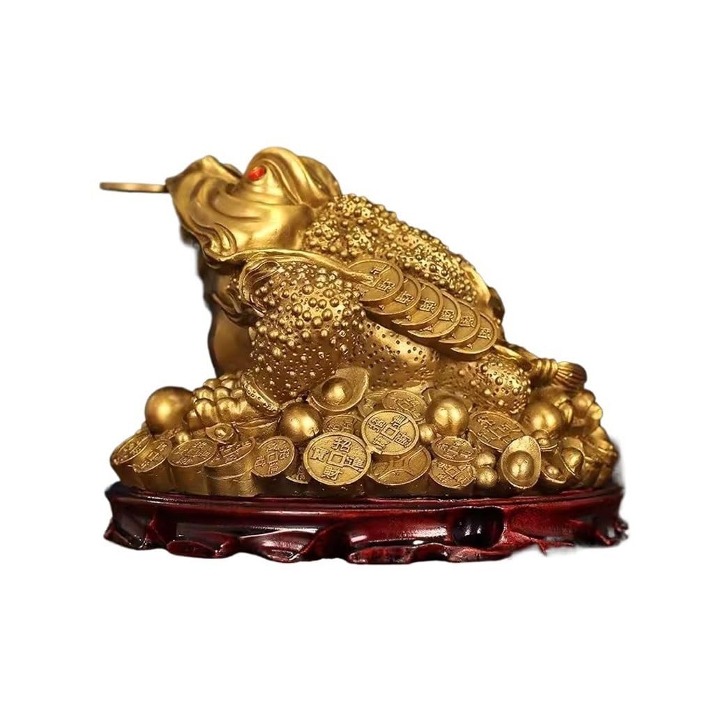 CHICKEN Bronze Living Room Ornaments Home Living Room Copper Three-legged Toad Fortune Ornaments Porch Office Decoration Crafts Ornaments to Attract Wealth