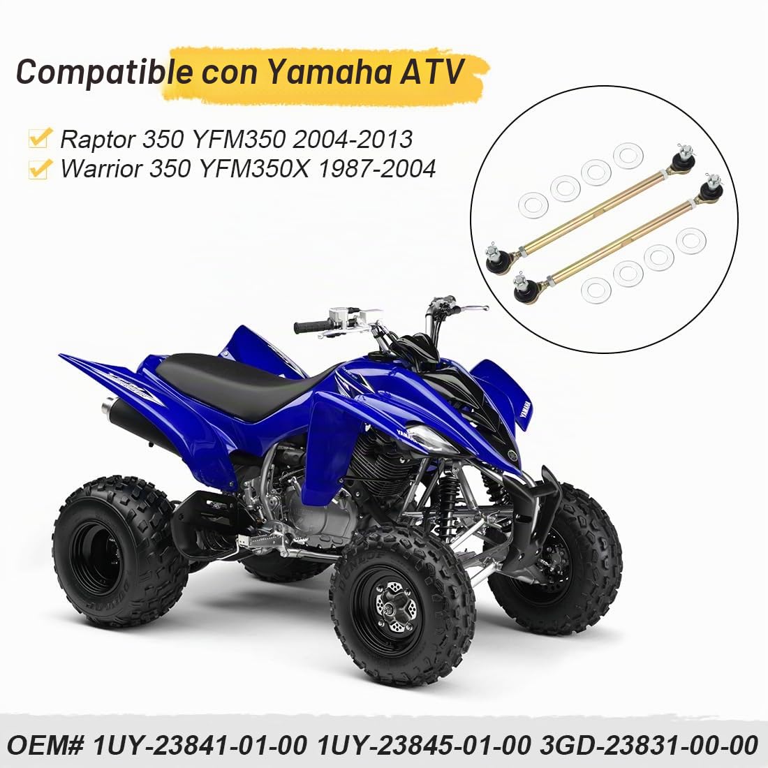 Kit de terminales de dirección Compatible para Yama-ha Raptor 350 YFM350 2004-2013 Warrior 350 YFM350X 1987-2004