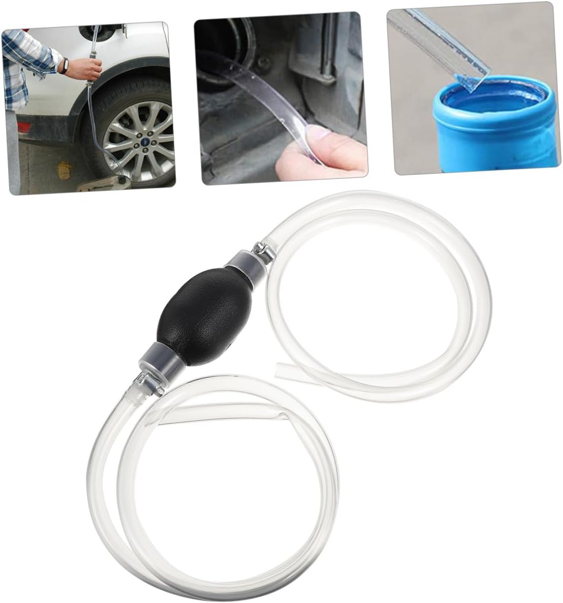 Hand Pump Fuel Transfer Siphon Pump with Rubber Hose Manual Gasoline Diesel for Car Accessories and Fish Tank Use