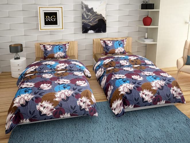 Rixon Global Single Bedsheet Combo of 2, Glace Cotton bedsheet for