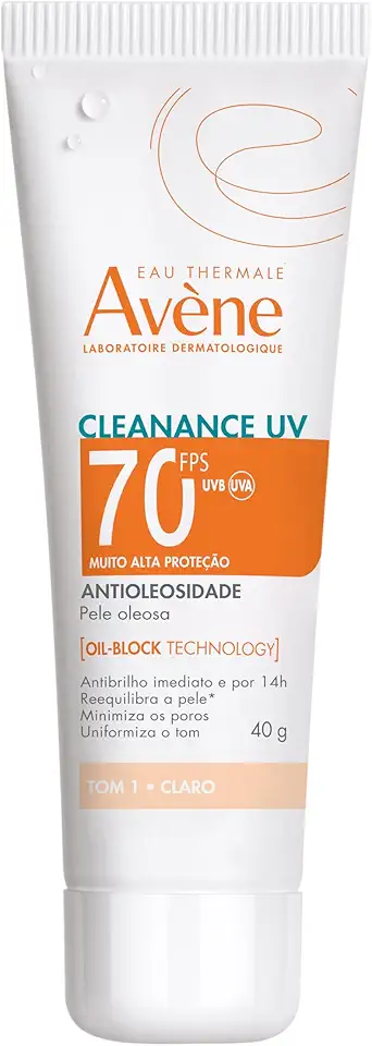 Protetor Solar Antioleosidade Avène Cleanance UV FPS70 Tom 1 - Claro 40g