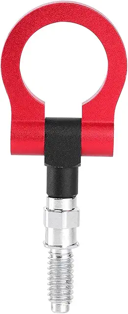 Kit de anillo de remolque universal para coche, gancho de aleación de aluminio rojo