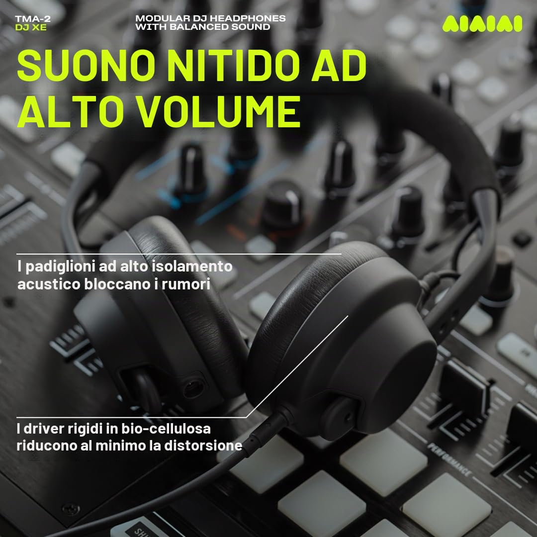 AIAIAI TMA-2 DJ XE - Cuffie DJ professionali on-ear con suono bilanciato e chiaro, cuscinetti ad alto isolamento e peso di soli 168 g, design modulare con parti facilmente sostituibili