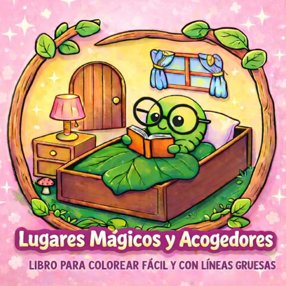 Lugares Mágicos y acogedores - Libro para colorear: Un libro de Colorines con Andre con lindos dibujos para colorear para adultos y niños con hadas, ... pintar, con bordes gruesos y dibujos simples