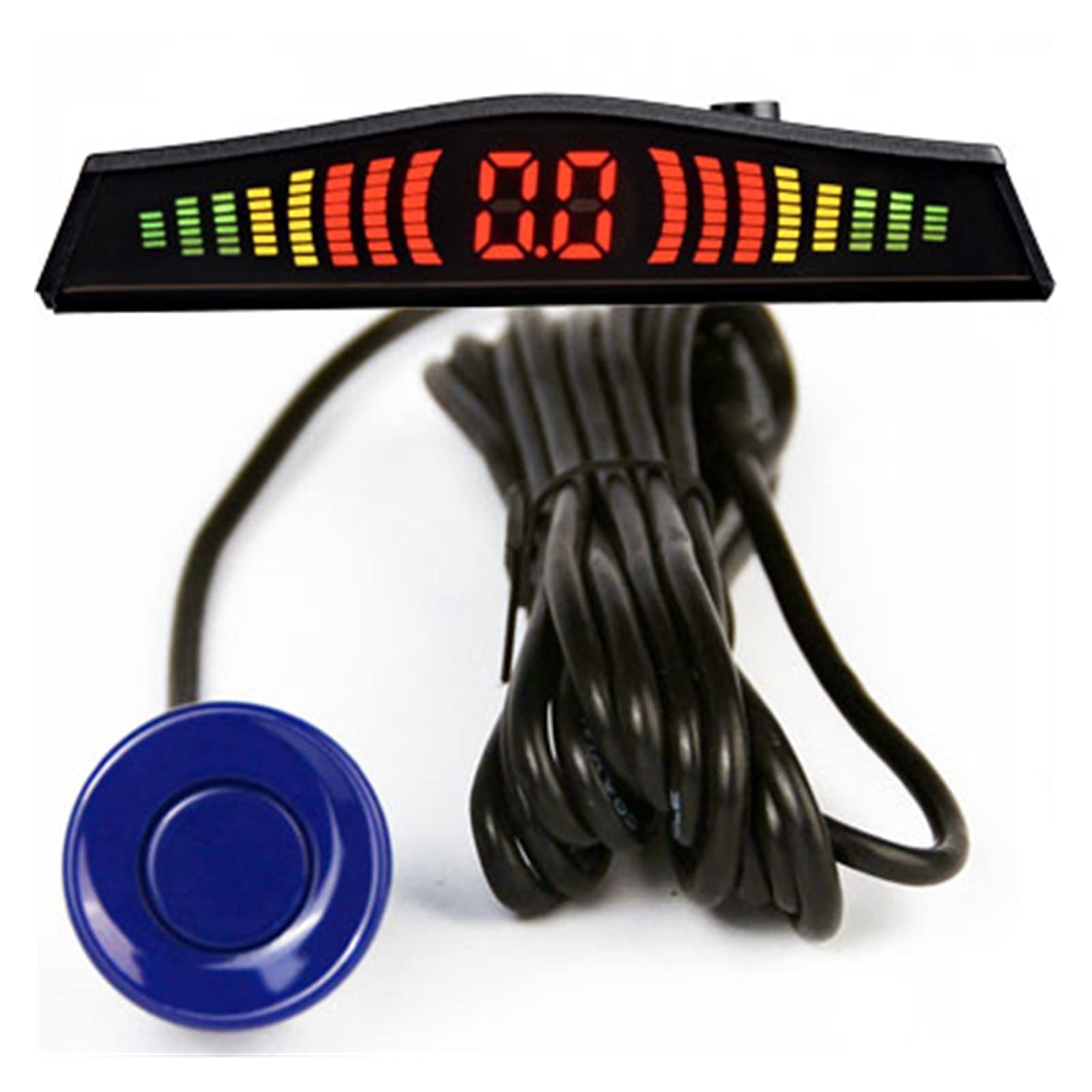Radar De Recul Voiture Détecteur Voiture Parktronic Affichage LED Automatique 4 Pièces Kit Capteur Stationnement Moniteur Radar Secours Détecteur Voiture Radar Recul Capteur(Bleu)