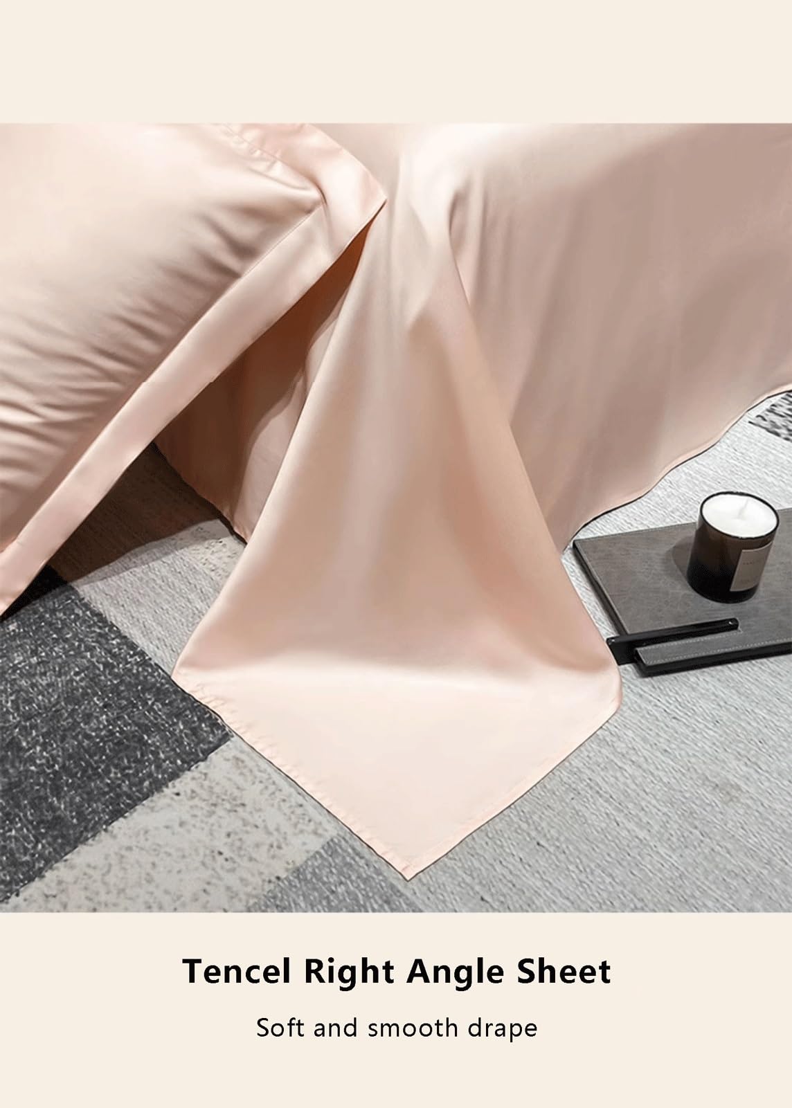 RUZGAR Tencel Bettlaken ohne Gummizug 100% Eukalyptus-Lyocell Betttuch Laken Leintuch ohne Gummi für heiße Schläfer Weicher als Baumwolle Kühlend(Gray(Grey),180x230cm)